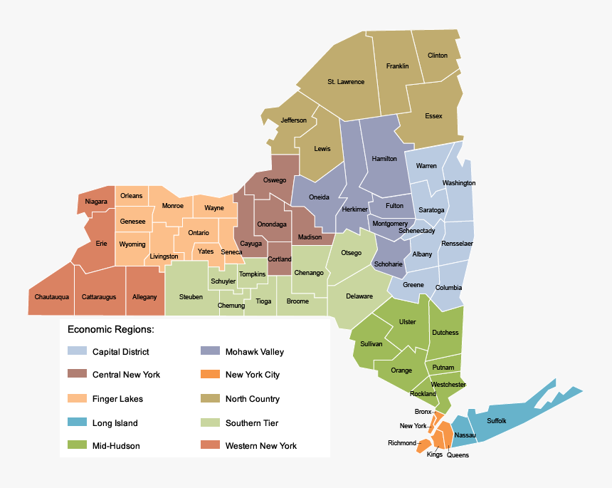 Regional Map - New York State Economic Regions, HD Png Download, Free Download