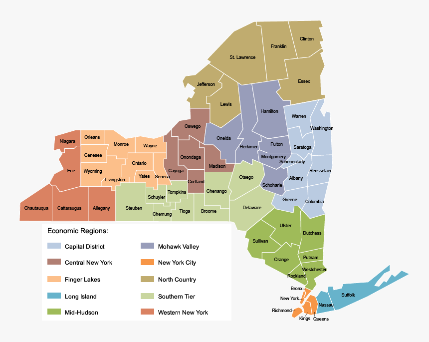 Regional Map New York State Economic Regions Hd Png Download Kindpng