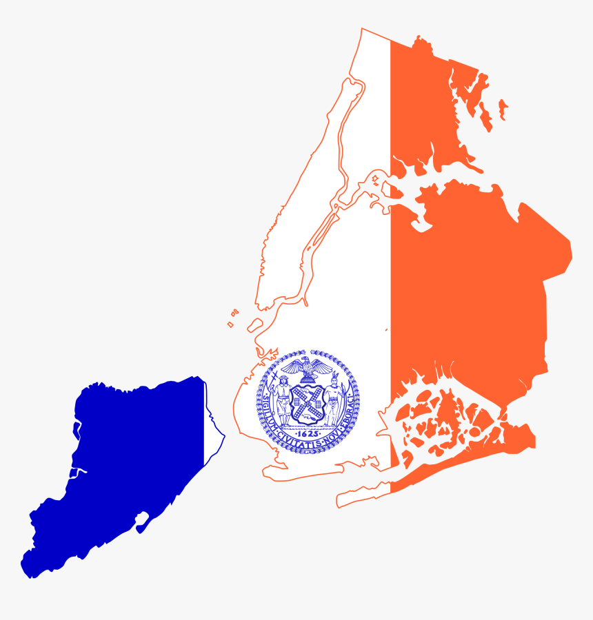 Transparent New York City Png - New York Flag Map, Png Download, Free Download