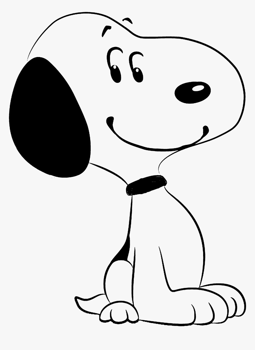 Snoopy Drawing Transparent Png Clipart Free Download - Snoopy Vector Black And White, Png Download, Free Download