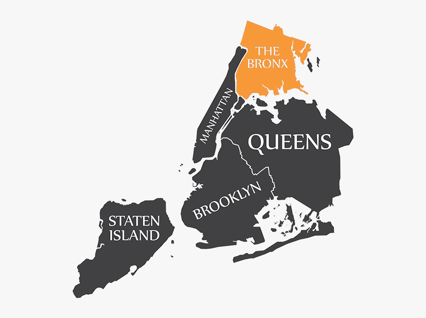 Dna Testing In The Bronx - 5 Families Map New York, HD Png Download, Free Download