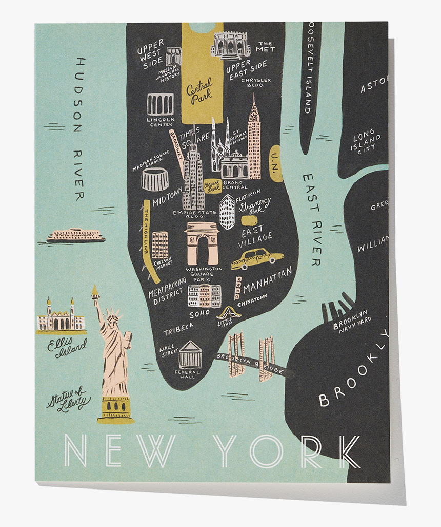 New York Map - New York Rifle Paper Co, HD Png Download, Free Download