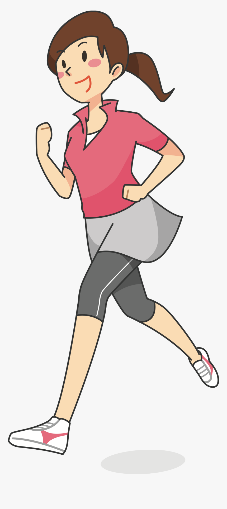 Woman Running Clipart - Girl Jogging Clipart, HD Png Download, Free Download