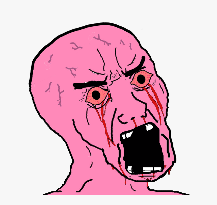 Jordan Peterson Climate Change Twitter Clipart , Png - Pink Screaming Wojak, Transparent Png, Free Download