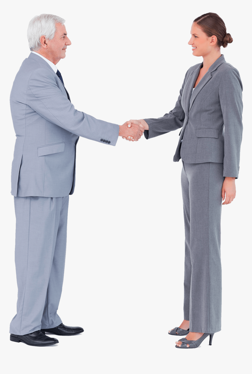 Two People In Suits Shaking Hands - People In Suits Png, Transparent Png, Free Download