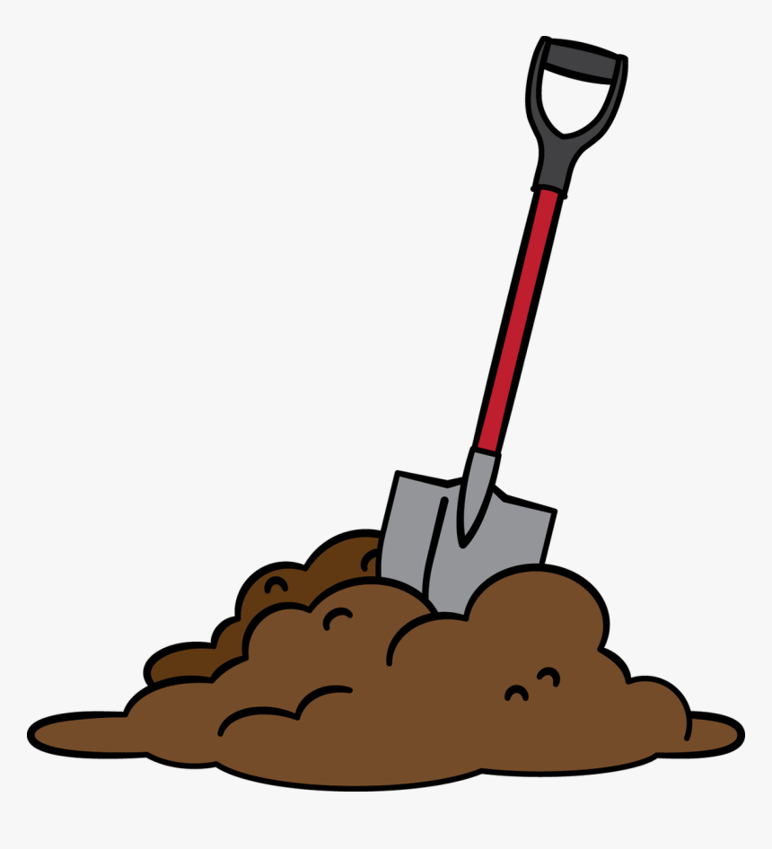 Hill Clipart Mound - Cartoon Shovel In Dirt, HD Png Download, Free Download