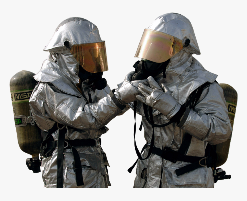 Isolated, Suits, People, Suit, Standing, Masks - Asbestos Firefighters, HD Png Download, Free Download