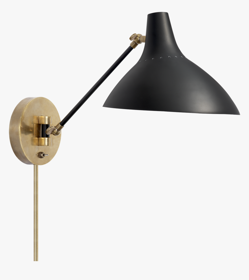 Charlie Wall Sconce - Brass Black Wall Light, HD Png Download, Free Download