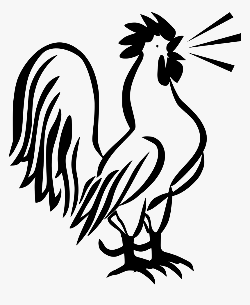 Rooster Clipart Black And White Rooster Full Body Black - Rooster Clip Art, HD Png Download, Free Download