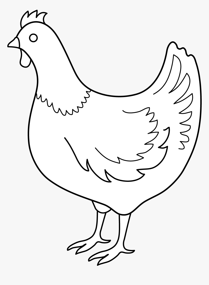 Hen Clipart Pencil Sketch - Coloring Book, HD Png Download, Free Download