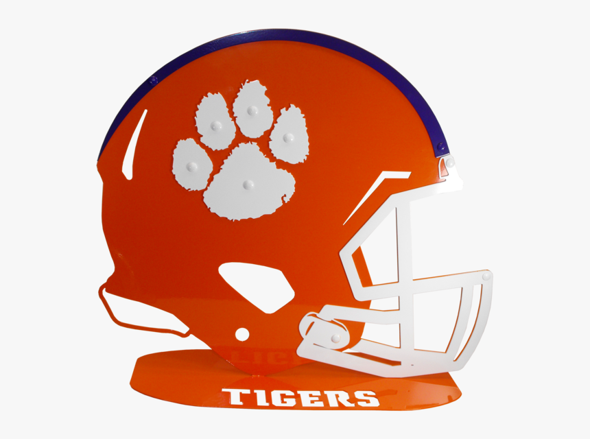 Clemson University Orange Metal Football Helmet - Clemson Tiger Paw, HD Png Download, Free Download