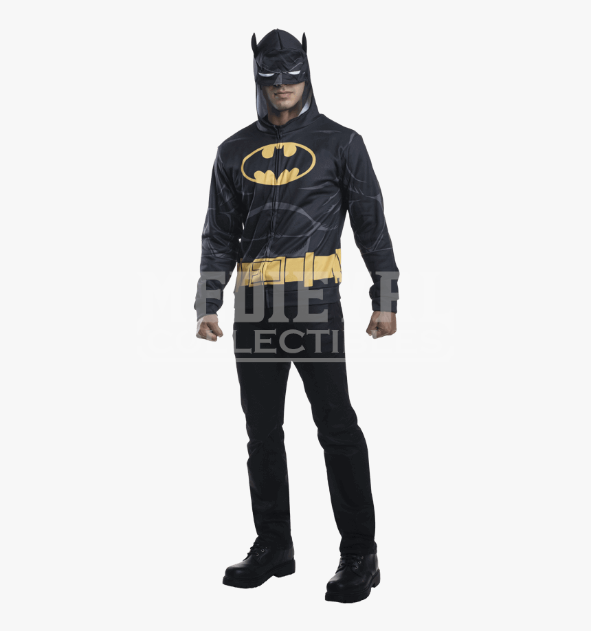 Adult Batman Dc Comics Costume Hoodie - Batman Hoodie With Mask, HD Png Download, Free Download