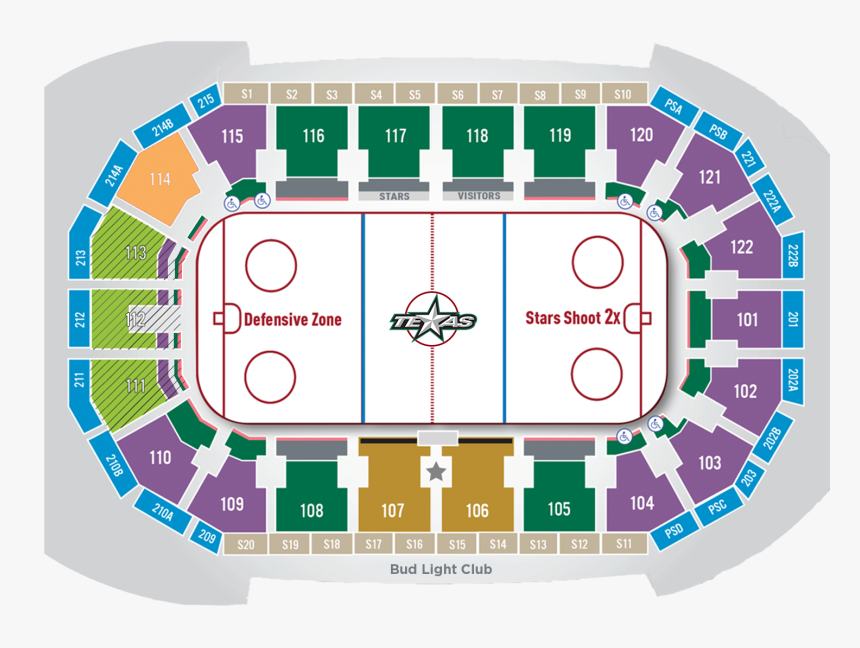 1920 Seating Chart - Seat Number Texas Stars Seating Chart ...