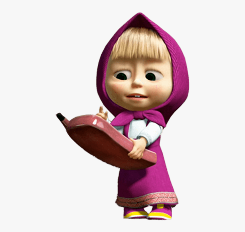 Masha With Giant Telephone In Hand - Masha And The Bear Png, Transparent Png, Free Download