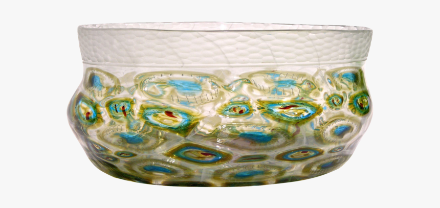 Afro Celotto Art Deco Design Glass Bowl With Peacock - Pottery, HD Png Download, Free Download