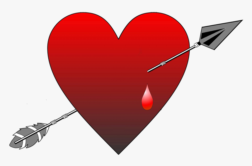 Red Heart With Arrow And Blood Drop - Heart With Arms And Legs, HD Png Download, Free Download