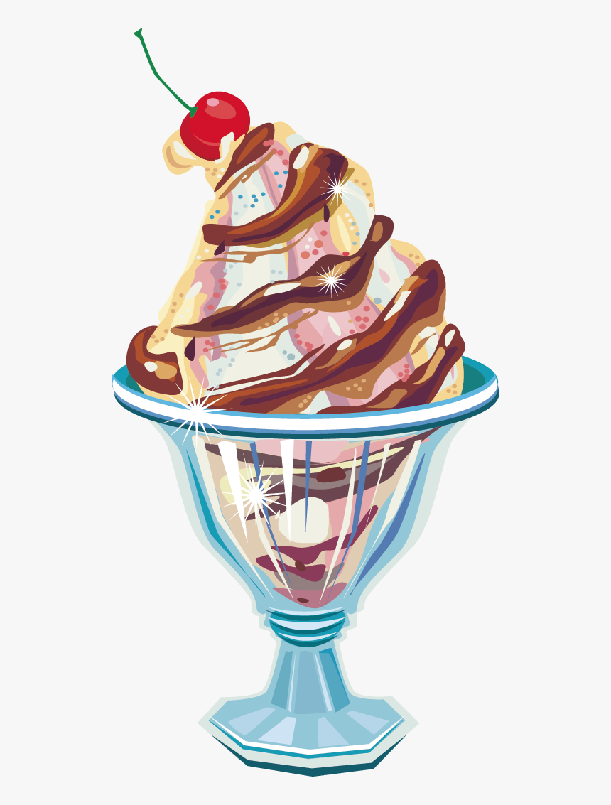 Ice Cream In Glass Bowl - Icecream In A Glass, HD Png Download, Free Download