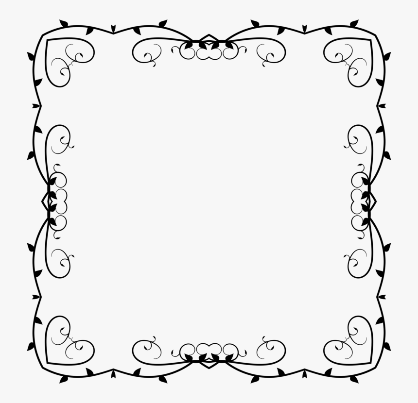 Picture Frame,line Art,area - Design Black And White Square Border, HD Png Download, Free Download