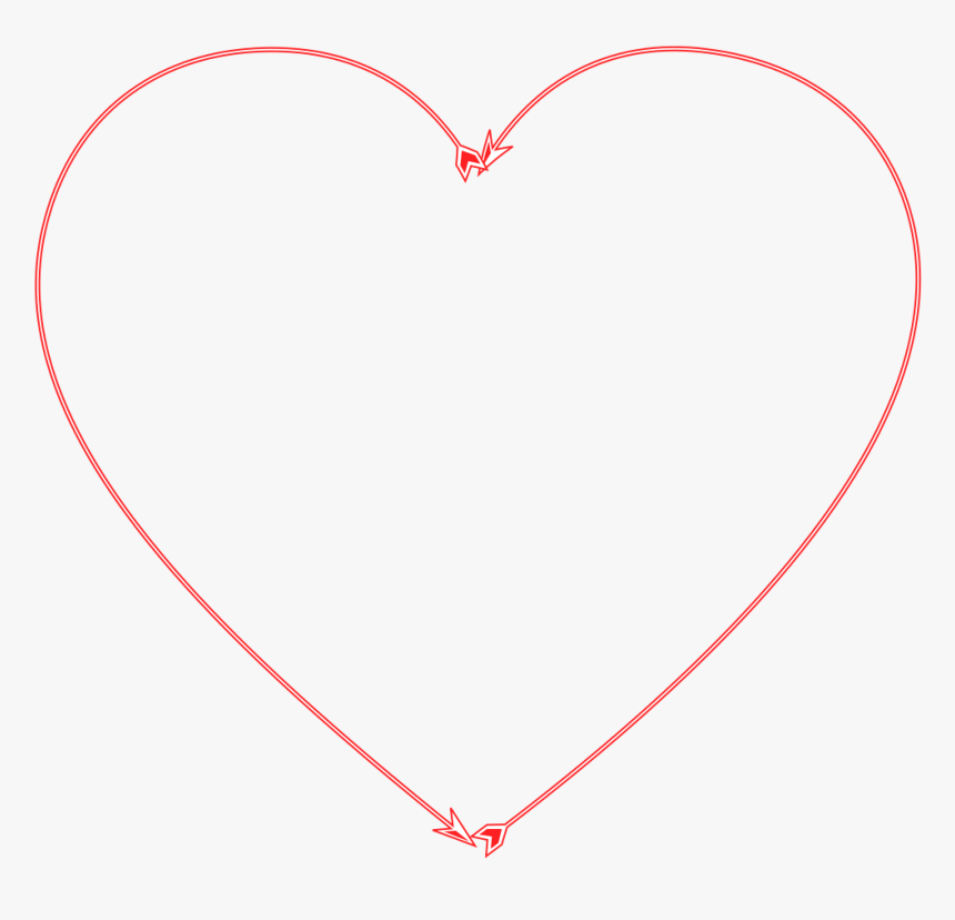 Arrow Heart - Red Transparent Heart Outline, HD Png Download, Free Download