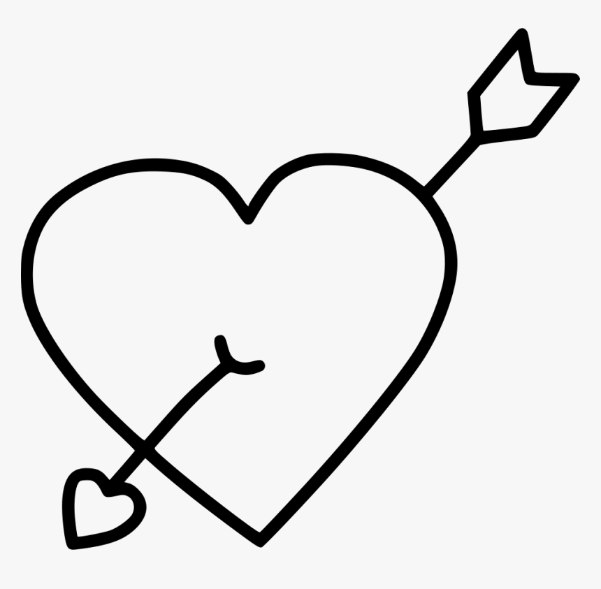 Arrow Heart Marriage Cupid Comments - Clip Art Heart Cupid Black And White, HD Png Download, Free Download