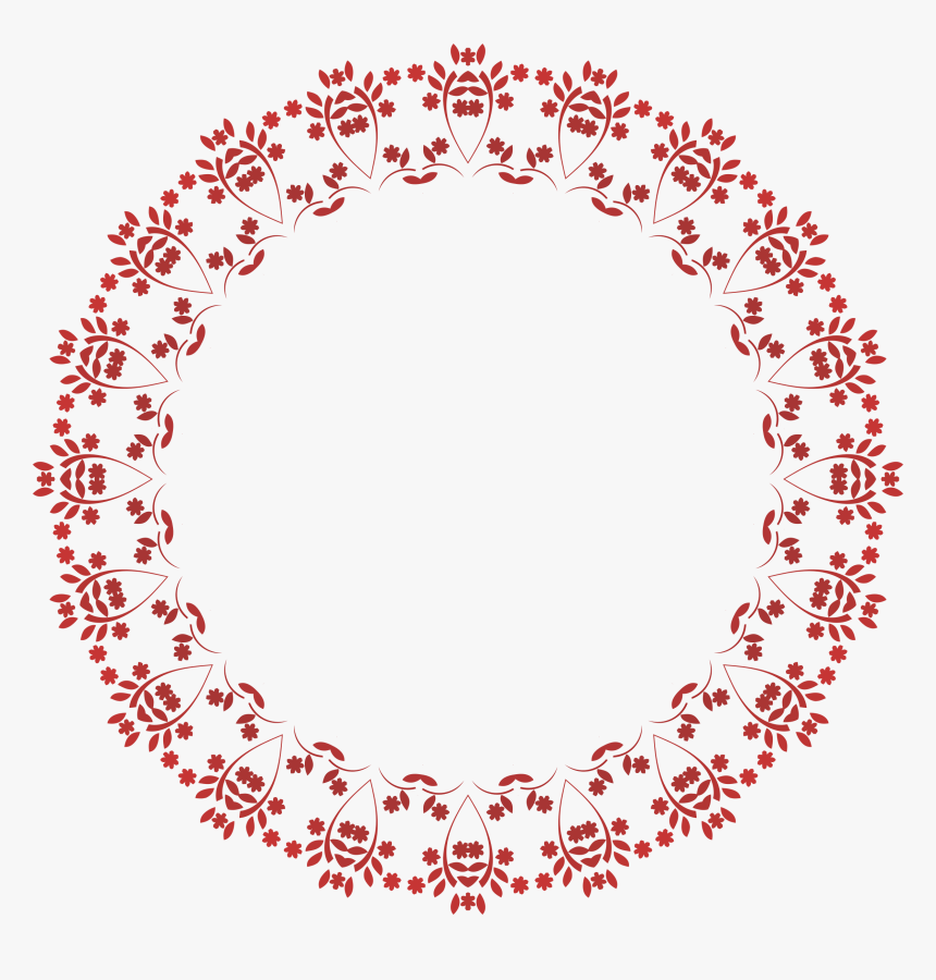 Red Floral Border Download Transparent Png Image - Round Doodles, Png Download, Free Download