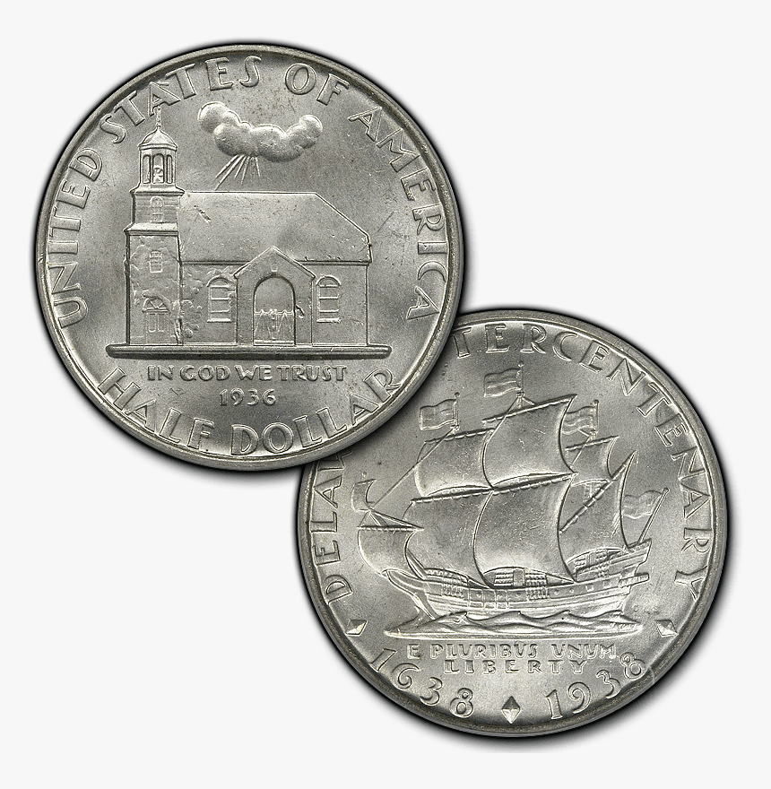 1936 Delaware Silver Commemorative Half Dollar - Cash, HD Png Download, Free Download