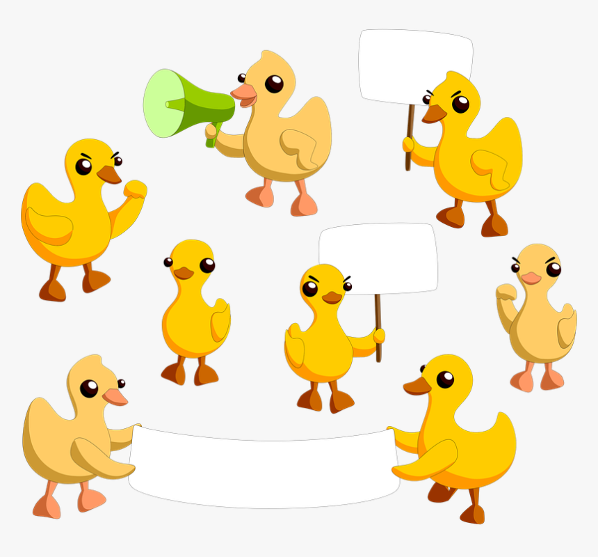 Protest, Strike, Rally, Duck, Yellow, Demonstration - Cartoon, HD Png Download, Free Download