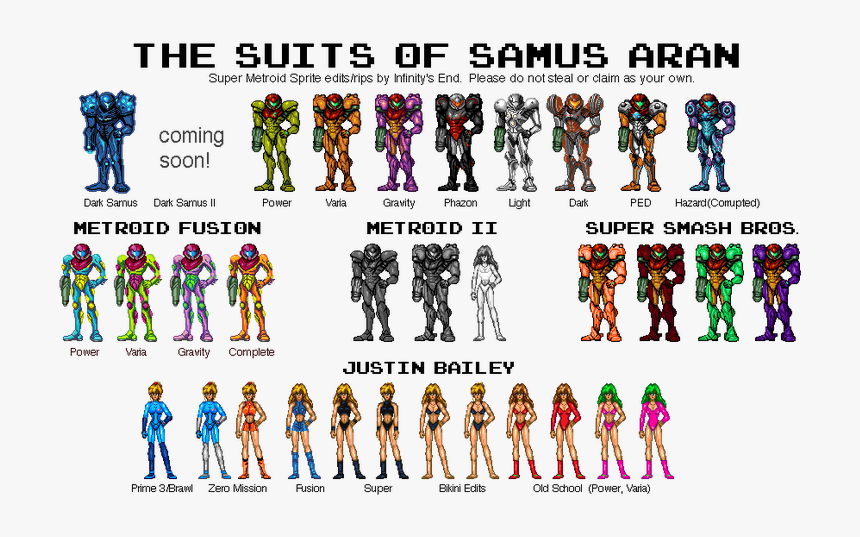 Picture - Evolution Of Samus Aran, HD Png Download, Free Download