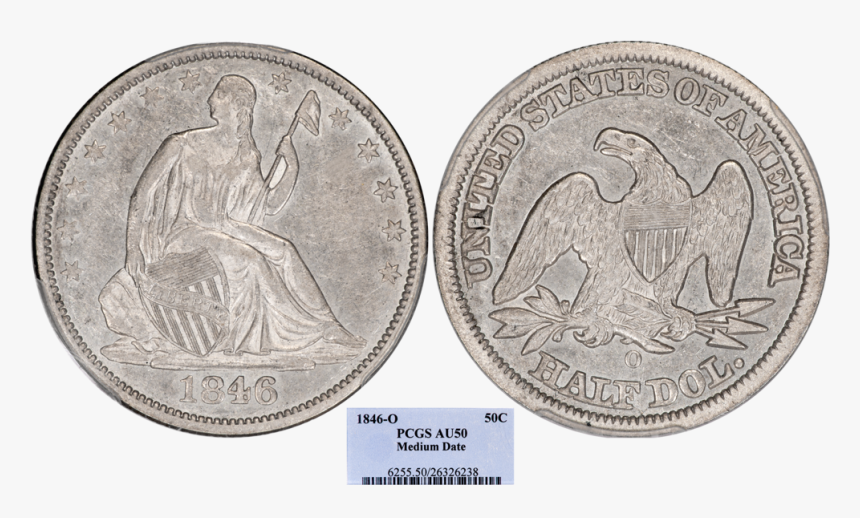 1846 O Md 50c Pcgs50, HD Png Download, Free Download