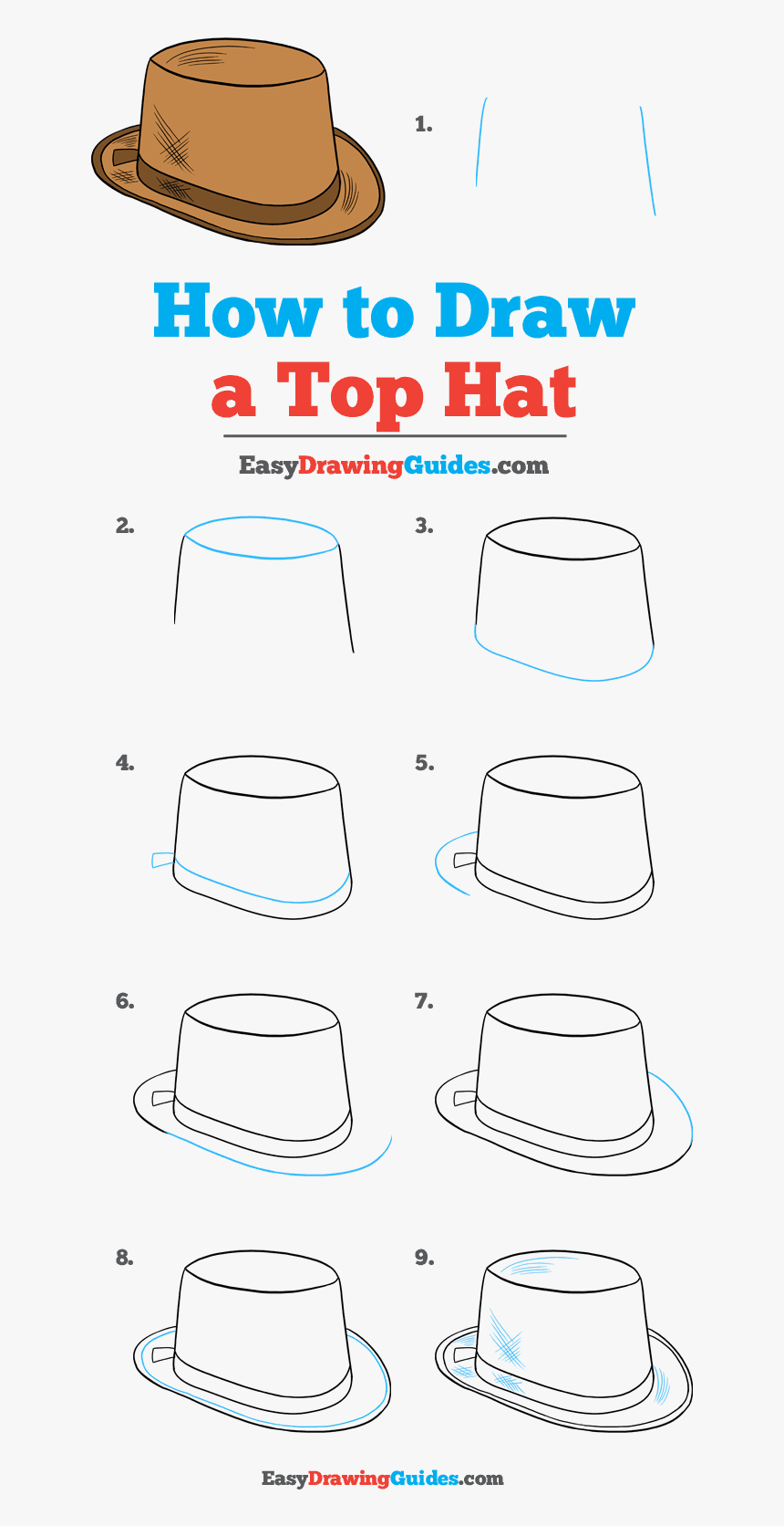 How To Draw Top Hat - Drawing, HD Png Download, Free Download