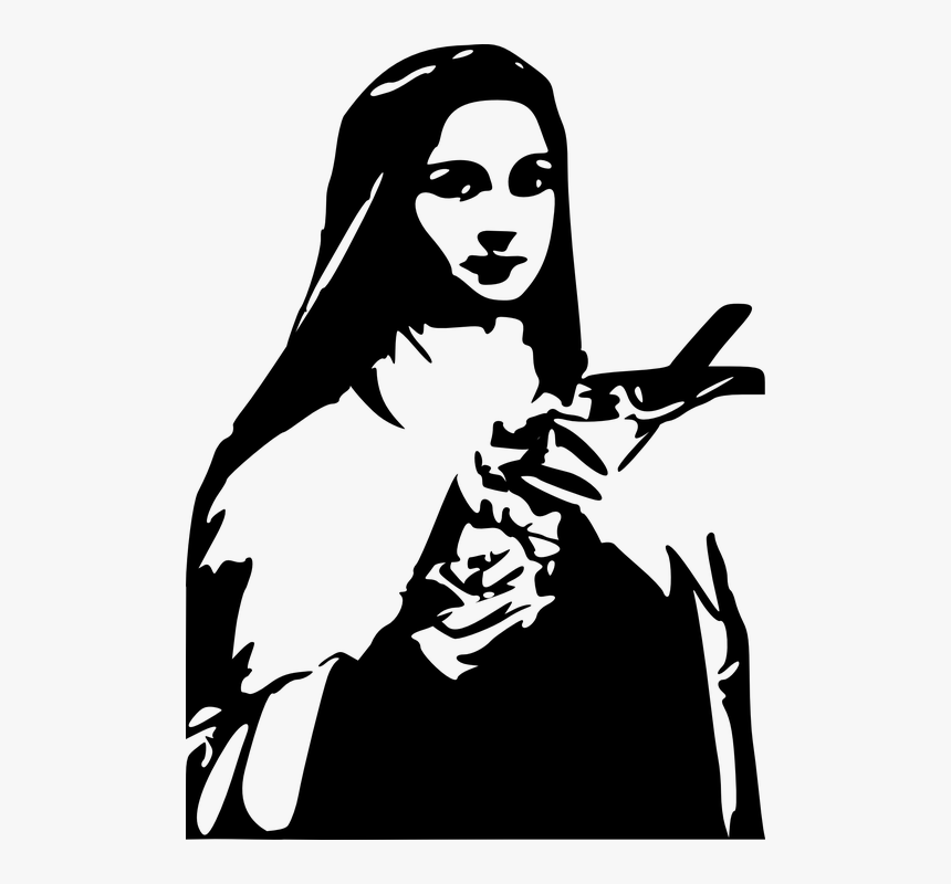 Saint, Theresa, Teresa, Religious, Holy, Catholic - Saint Therese Black And White, HD Png Download, Free Download