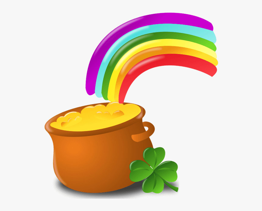 St Patrick Pot Of Gold With Rainbow Png Picture - St Patricks Day Png Free, Transparent Png, Free Download