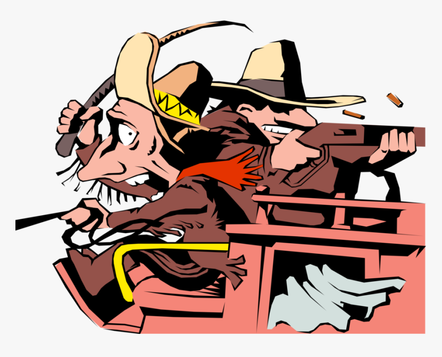 Vector Illustration Of Old West Stagecoach Motorist - Cartoon Images Of Stagecoaches, HD Png Download, Free Download