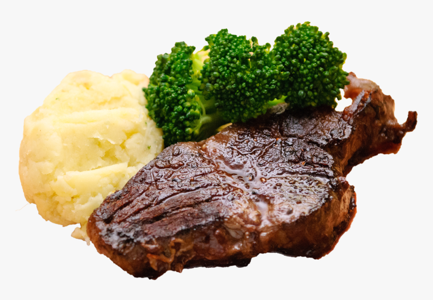 Iron Steak,veal,pork Chop,roast Beef,pork Steak,sirloin - Beef Steak With Mashed Potatoes, HD Png Download, Free Download