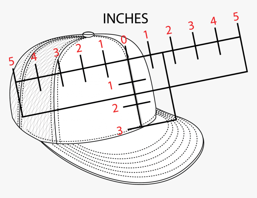 Illustration Of A Hat And The Way To To Measure Print - Baseball Cap, HD Png Download, Free Download