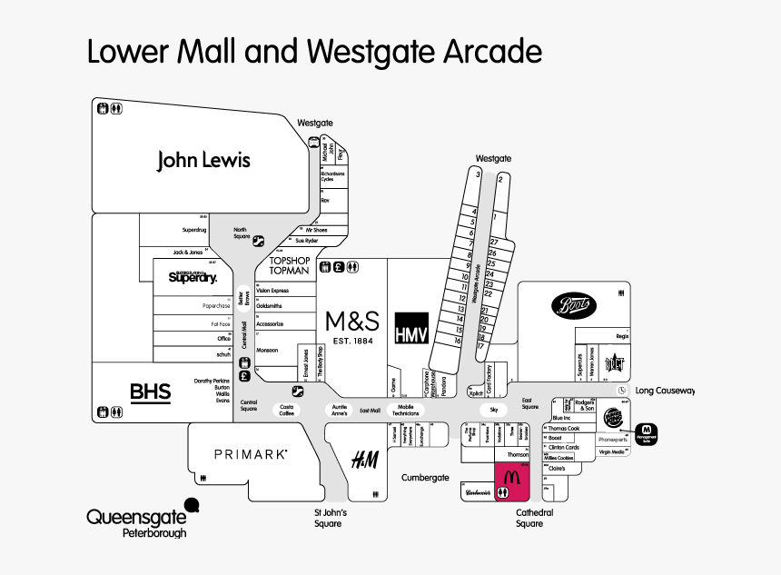 Queensgate Shopping Centre Map, HD Png Download, Free Download