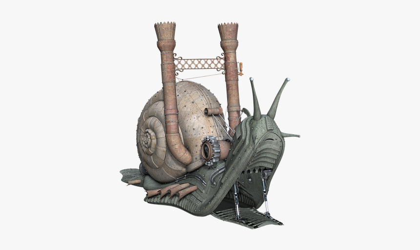 Snail, Fantasy, Steam Pank, Digital Art, Isolated, - Gastropode Concha, HD Png Download, Free Download
