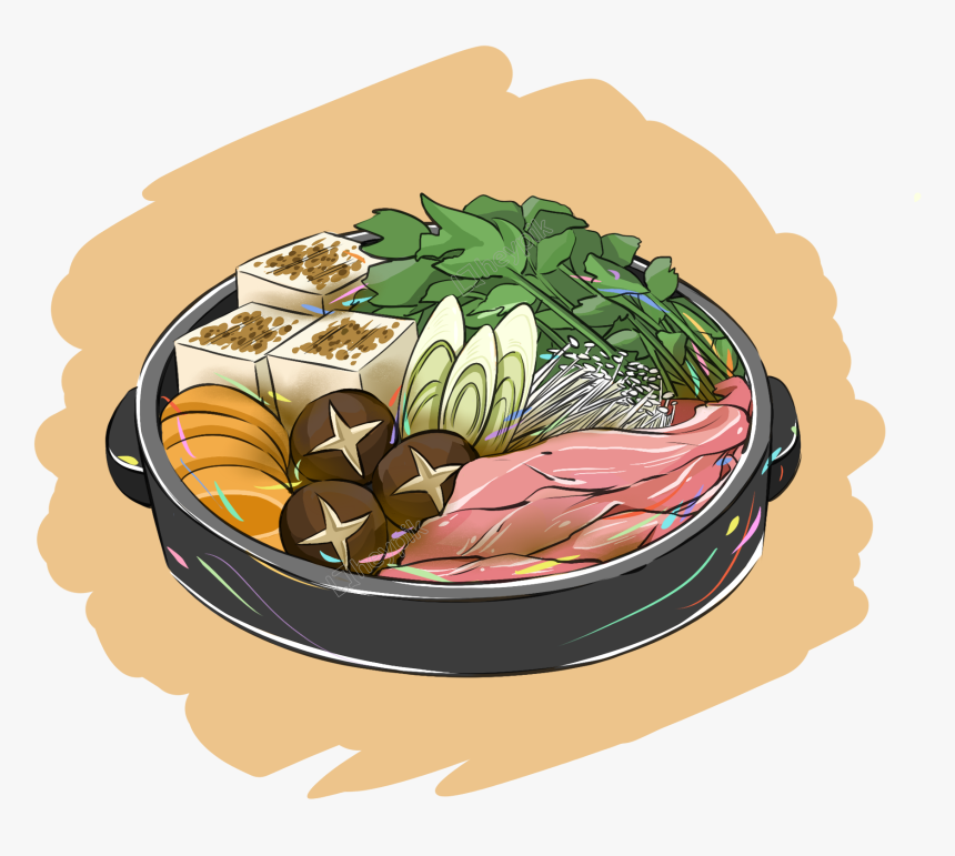 Hand Painted Original Anime Food Vector Japanese Food - Sukiyaki Png, Transparent Png, Free Download