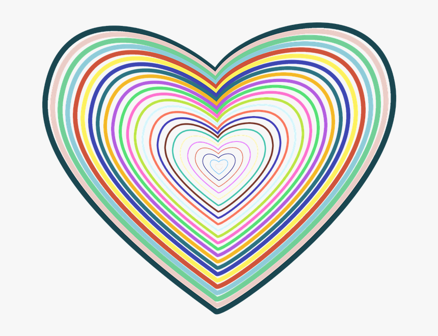 Heart, Lines, Shape, Romantic, Colors, Valentine - Heart, HD Png Download, Free Download