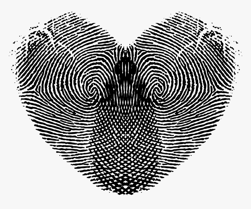 This Free Icons Png Design Of Fingerprint Heart - Fingerprint Heart Vector Black, Transparent Png, Free Download