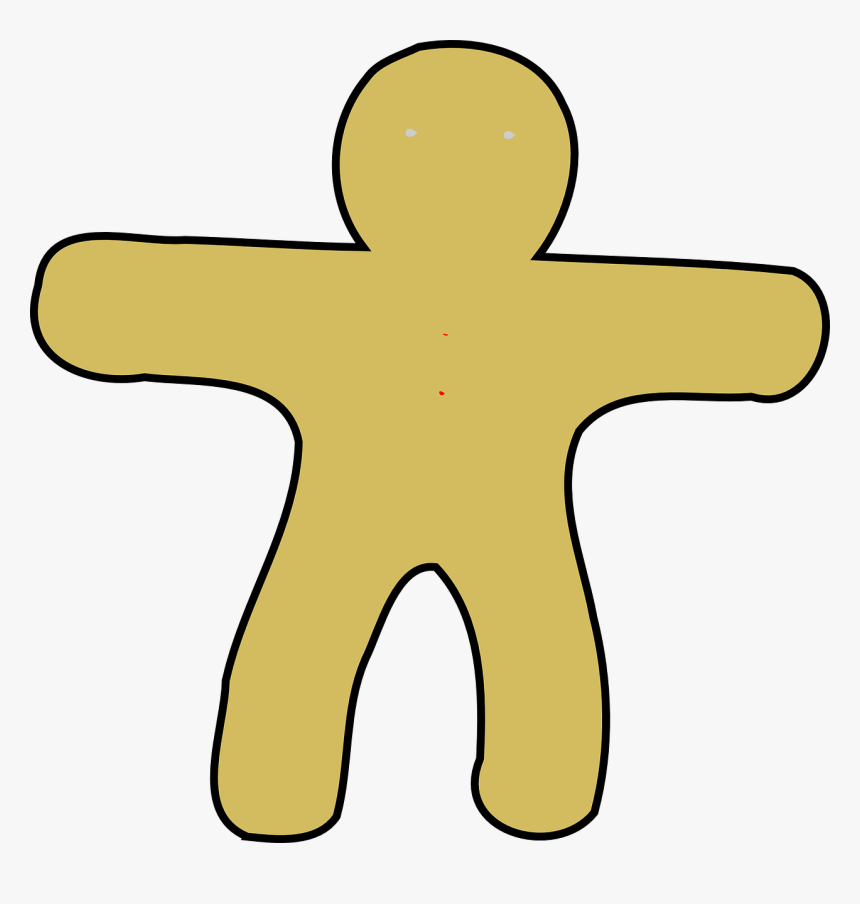 Gingerman Cookie Gingerbread Free Picture - Outline Gingerbread Man Template, HD Png Download, Free Download