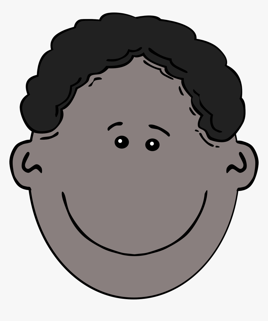 Black, Boy, Face, Curly, Hair, Kinky, Short Cut, Above - Cartoon Face Of Boy, HD Png Download, Free Download