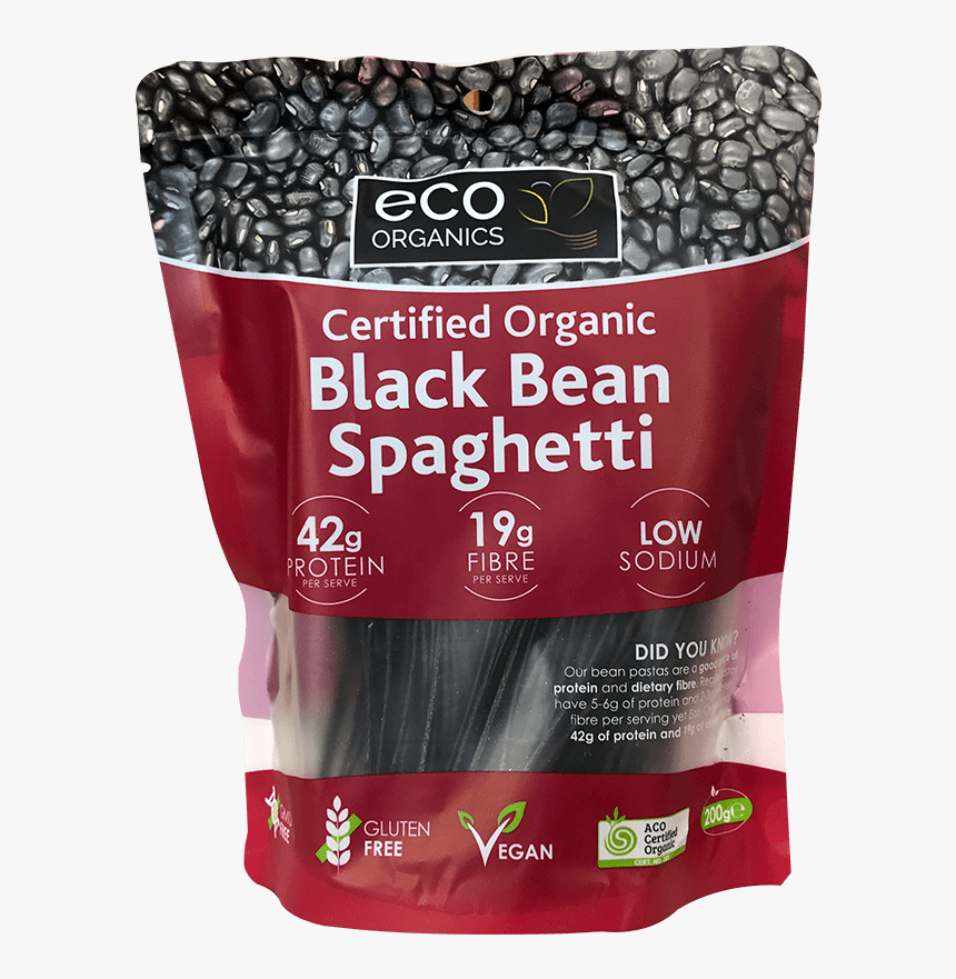 Black Bean Spaghetti - Eco Organics Black Bean Spaghetti, HD Png Download, Free Download