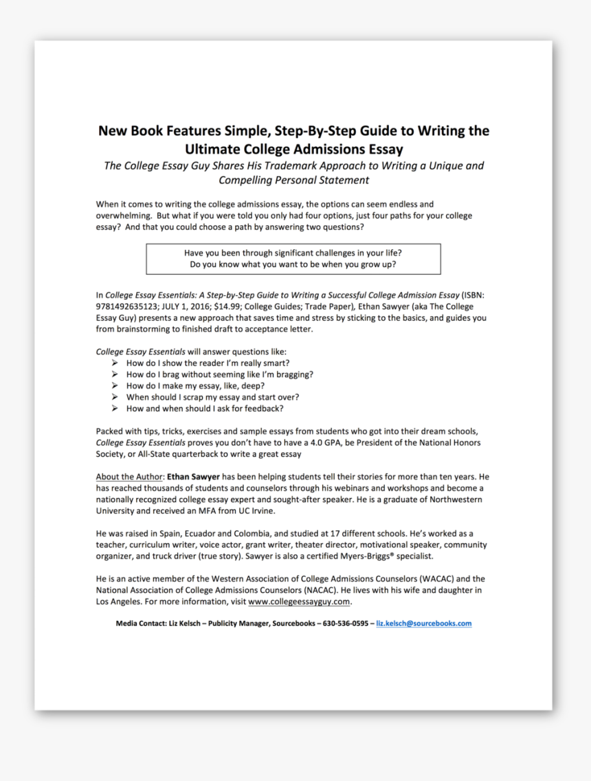 College Essay Essentials Pr - Essay, HD Png Download, Free Download