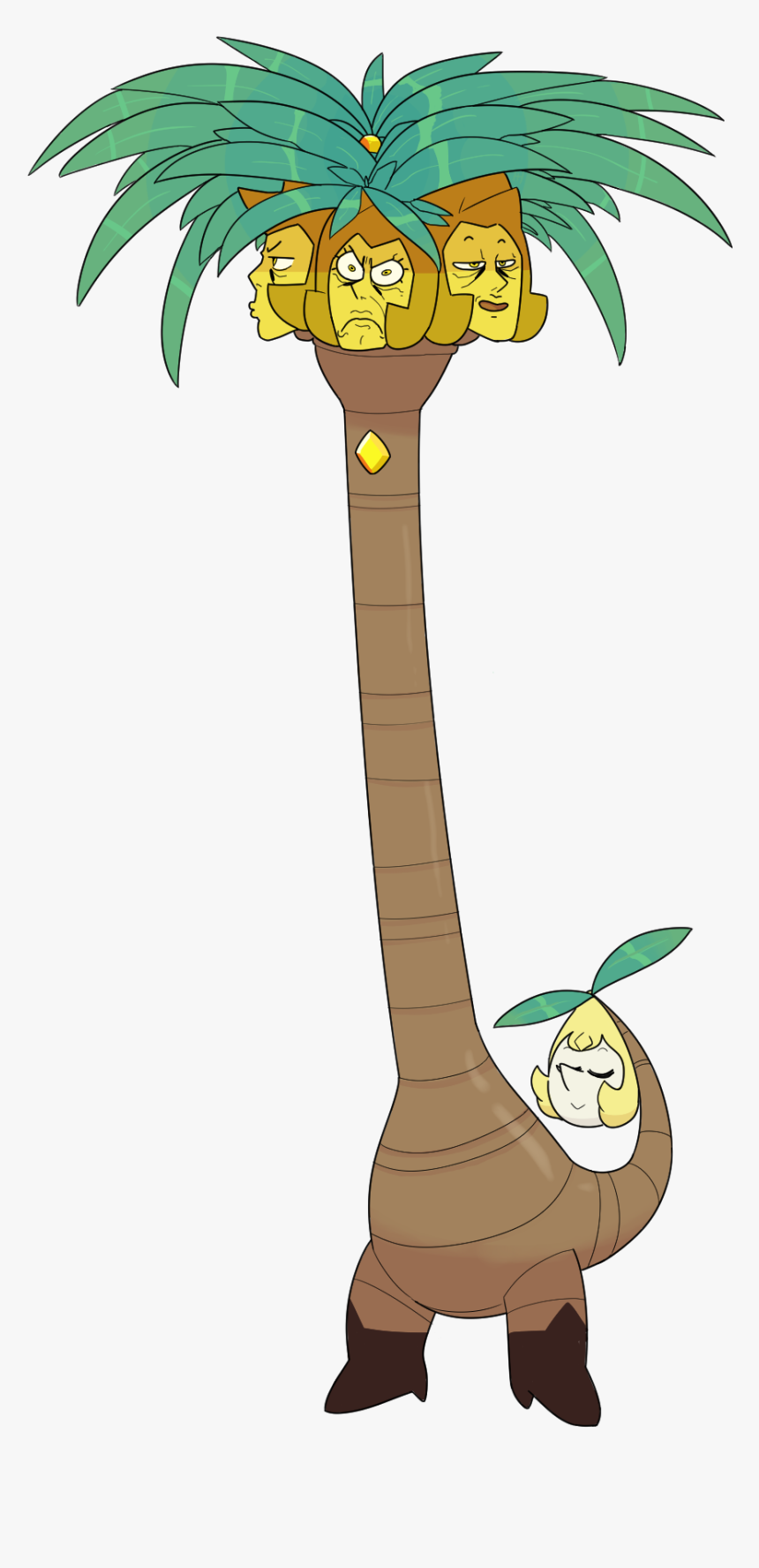 Mammal Vertebrate Cartoon Fauna Tree Plant - Alolan Exeggutor Yellow Diamond, HD Png Download, Free Download