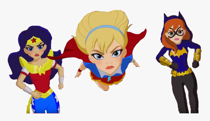 Clip Black And White Bat Girl - Supergirl Wonder Woman And Bat Girl, HD Png Download, Free Download