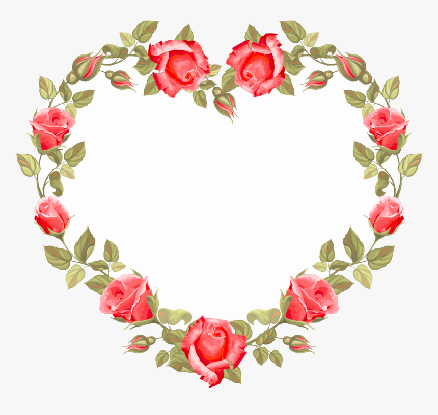 Wedding Invitation Flower Heart Clip Art - Heart Border For Wedding Invitation, HD Png Download, Free Download