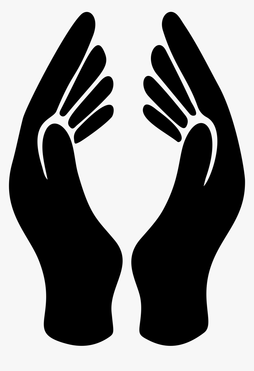 Clipart - Two Hands Silhouette Png, Transparent Png, Free Download