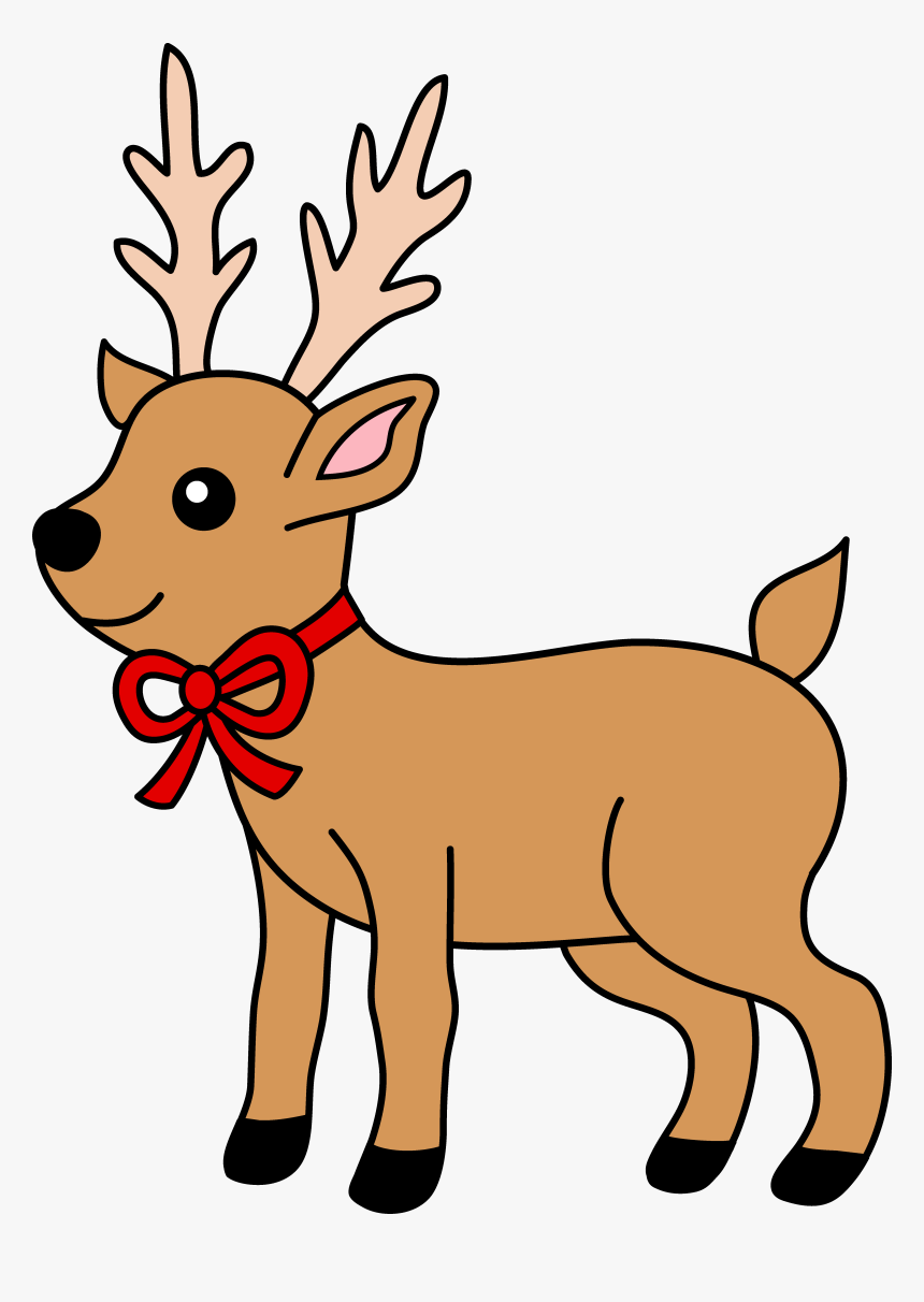 Free Christmas Deer Cliparts - Reindeer Clipart, HD Png Download, Free Download