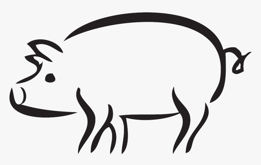 Llama Clipart Black And White Stencil - Bbq Pig Clipart Black And White, HD Png Download, Free Download